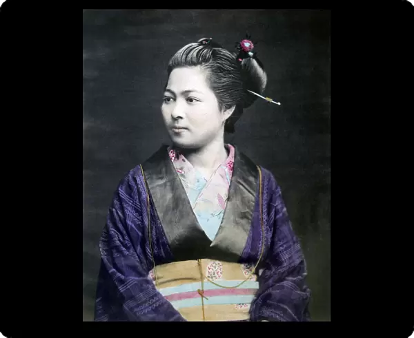 Portrait of a Japanese woman, Japan, circa 1870. Date: circa 1870