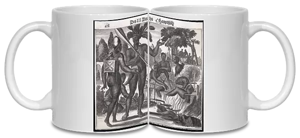 Brazilian cannibals depicted by de Bry