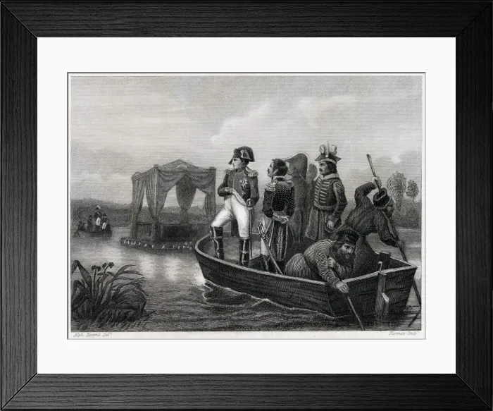 Framed Print : Napoleon Ferried Across the Niemen River Print Framed Print : Napoleon Ferried Across the Niemen River Print
