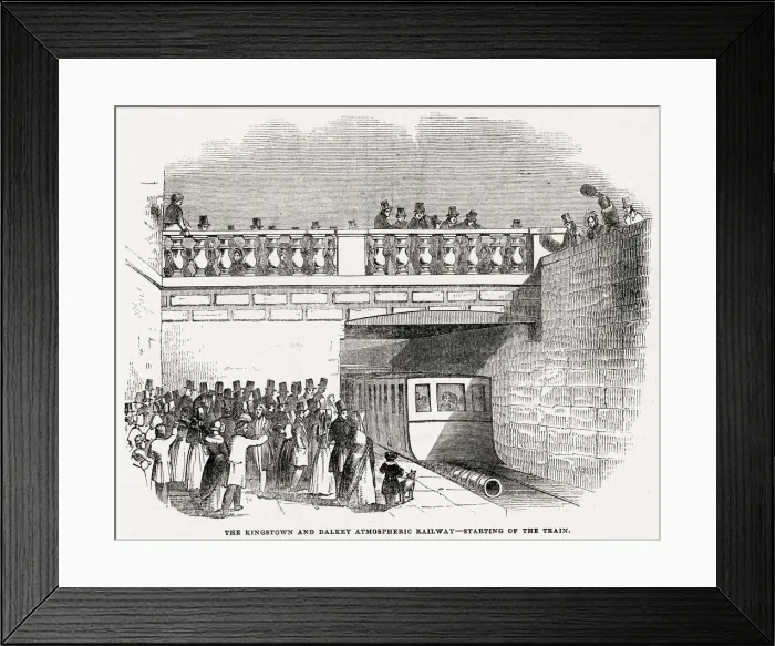 Framed Print : Dalkey Atmospheric Railway Print, 1844 Framed Print : Dalkey Atmospheric Railway Print, 1844