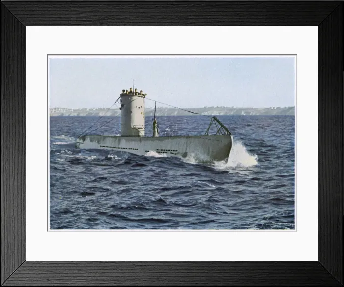 Framed Print : WW2 U-Boat Print - Surface Cruising, 1941