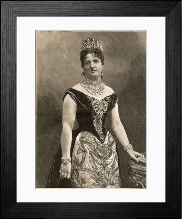 Framed Print : Margherita of Savoy Print, Queen of Italy 1893 Framed Print : Margherita of Savoy Print, Queen of Italy 1893