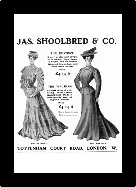 Advert for Shoolbred & Co. womens fashion 1905