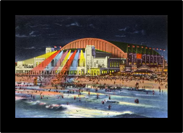 Night view of the Convention Hall, Atlantic City, New Jersey
