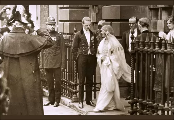 Elizabeth Bowes-Lyon on her wedding day