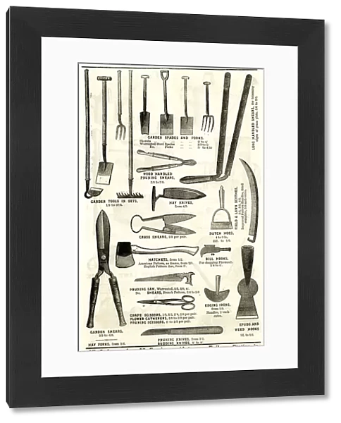 Garden Tools, Spades, Forks, Hoes, Shears, Rakes and Knives