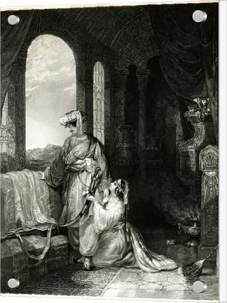 Illustration, Selim and Zuleika, The Bride of Abydos