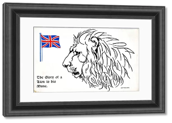 Novelty Patriotic Lion, mane spells British Empire colonies