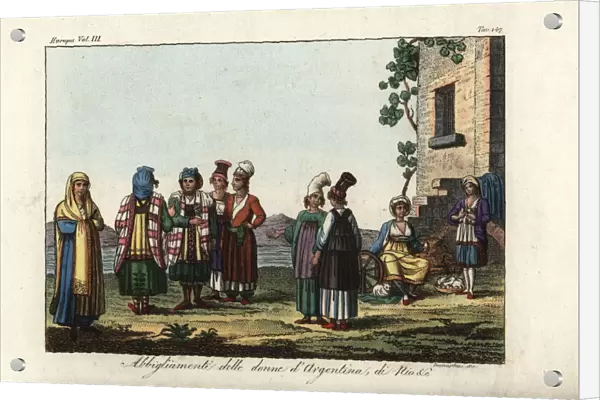 Greek and Italian female costume, 18th century