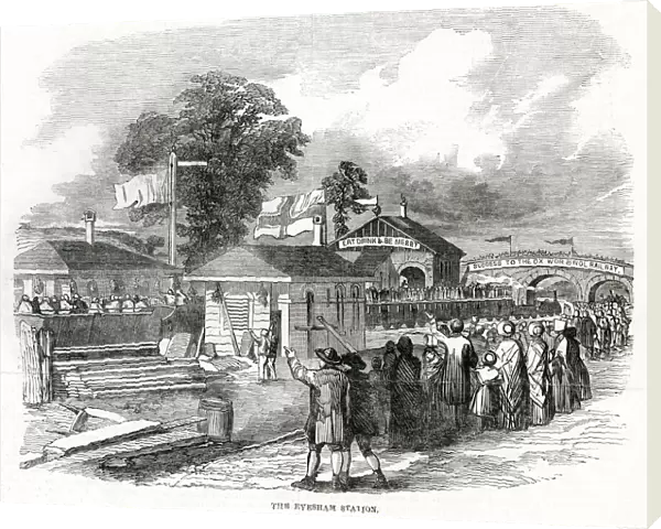 Railway station at Evesham, Worcestershire 1852