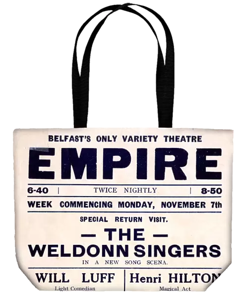Playbill, Empire Theatre, Belfast, Ireland, November 1921