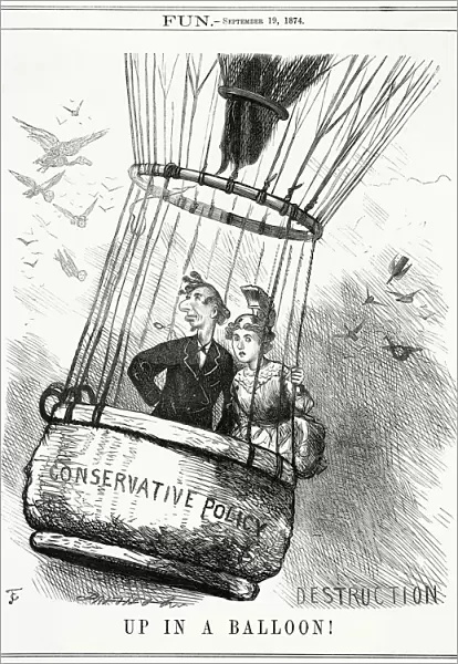 Cartoon, Up In A Balloon (Disraeli and Britannia)