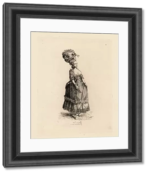 Woman in decolletage dress, era of Marie Antoinette