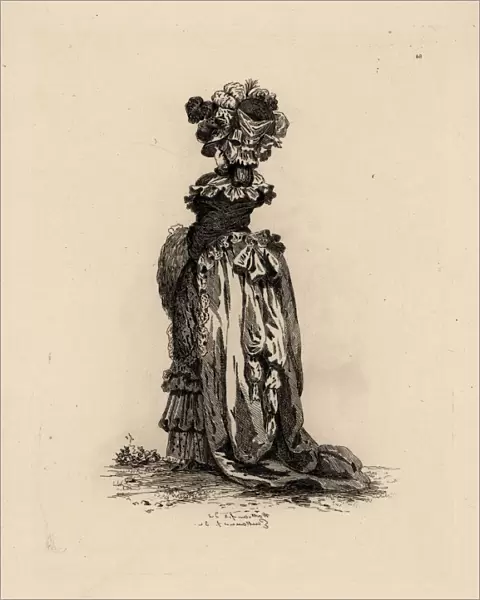 Fashionable woman in English-style dress, era of Marie
