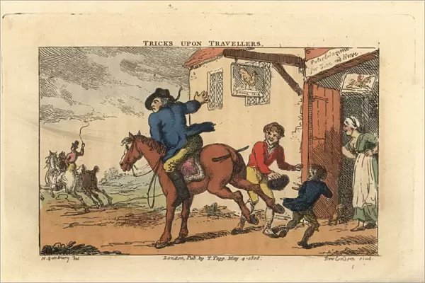 Regency gentleman on a bucking horse