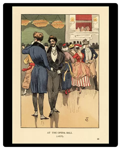 Two gentlemen at the Opera Ball, 1835