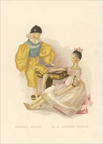 Dolls of clown Monsieur Musard and ballerina Leontine