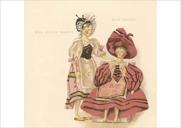 Dolls of ballet dancers Rosalie Taglioni and Caroline