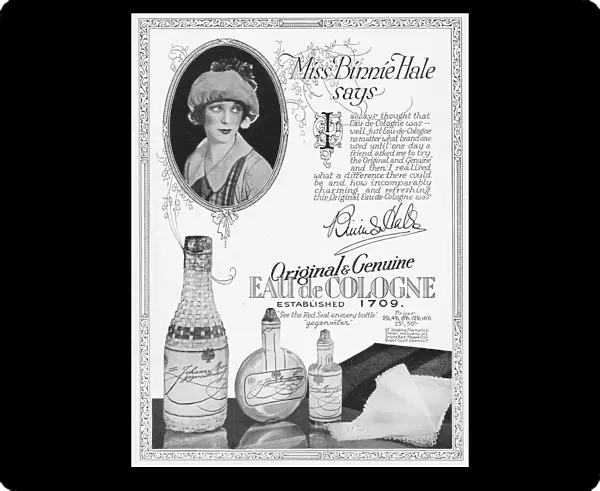 Advert for the Original and Genuine Eau de Cologne, 1926