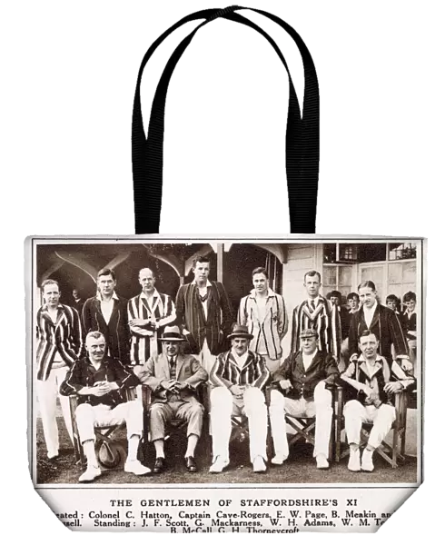 Cricket Team Photograph - The Gentlemen of Staffordshires XI. Date: 1932