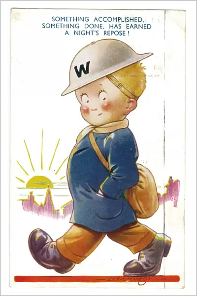 WW2 era - Comic Postcard - Something Accomplished