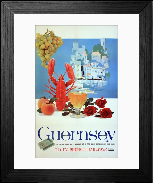 Framed Print : British Railways Poster Print - Guernsey, circa 1960 Framed Print : British Railways Poster Print - Guernsey, circa 1960