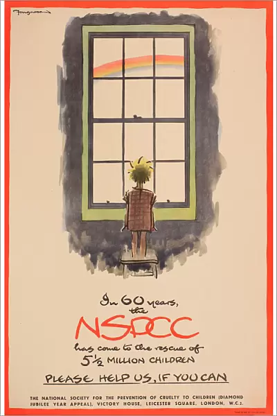 Poster advertising the NSPCC, Diamond Jubilee Year Appeal - In 60 years the NSPCC has