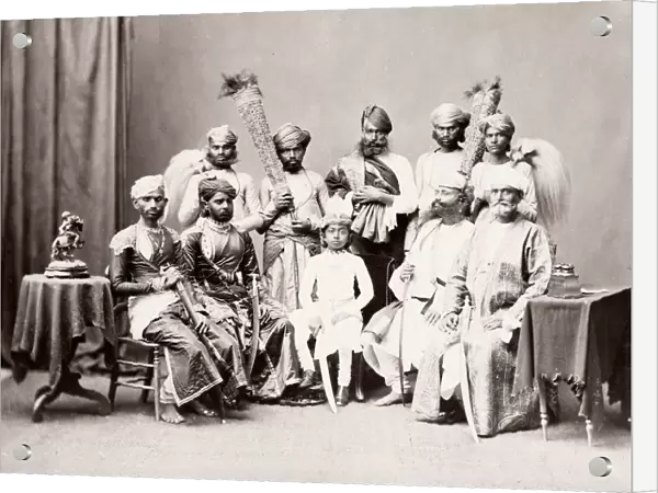 India - a maharaja, child prince and his officials 1860s