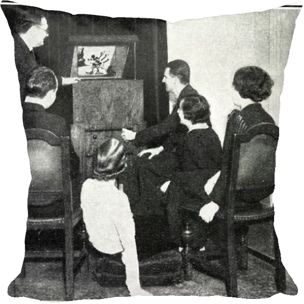 Home receiver for television, giving a black and white picture 12 inches by 9 inches