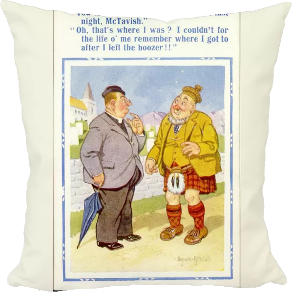 Comic postcard, Vicar and Scotsman Date: 20th century