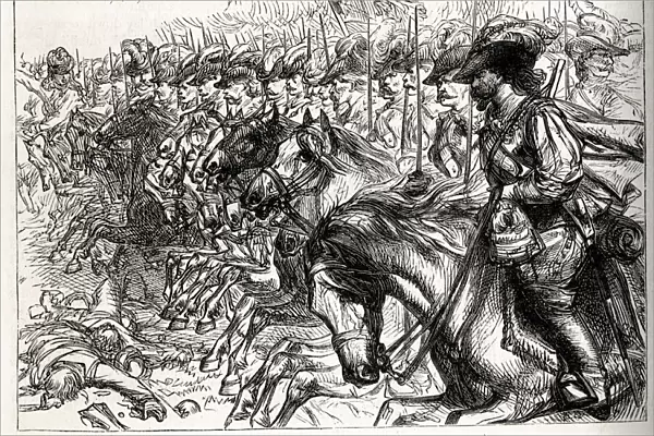 Charge of French cavalry at the Battle of Neerwinden or Landen