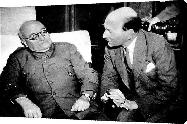 Clement Attlee and General Jose Miaja, Madrid, 1937