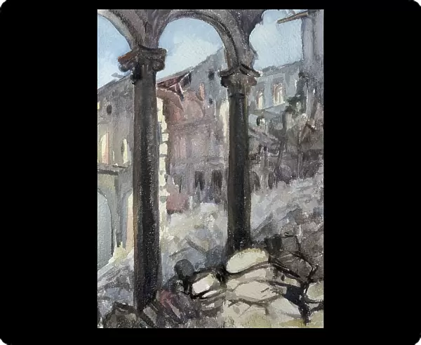 Spanish Civil War (1936-1939). Ruins of the Alcazar