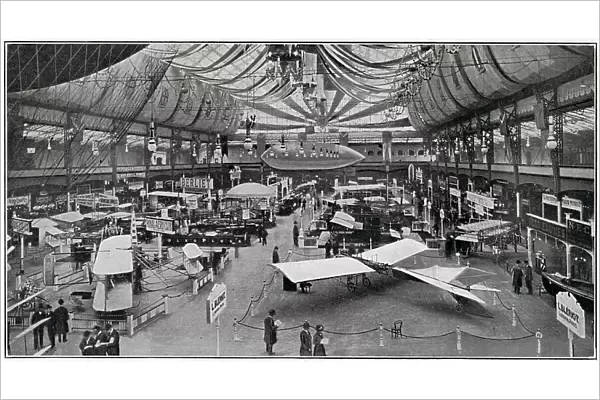 General view of the main gallery at the yearly airshow held Olympia, London. Date: 1910