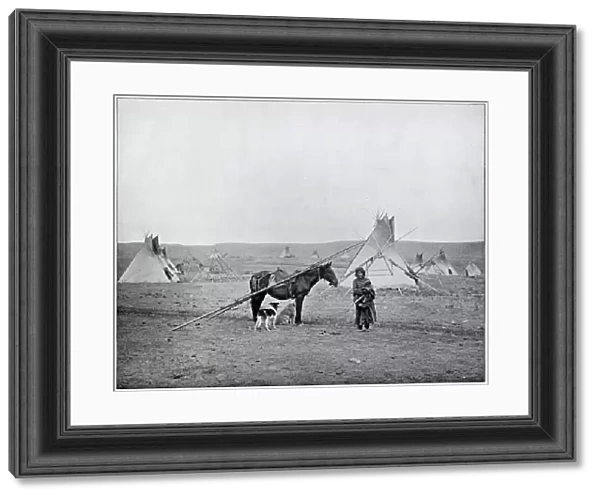 Native American Indian encampment, Calgary, Canada. Date: circa 1895