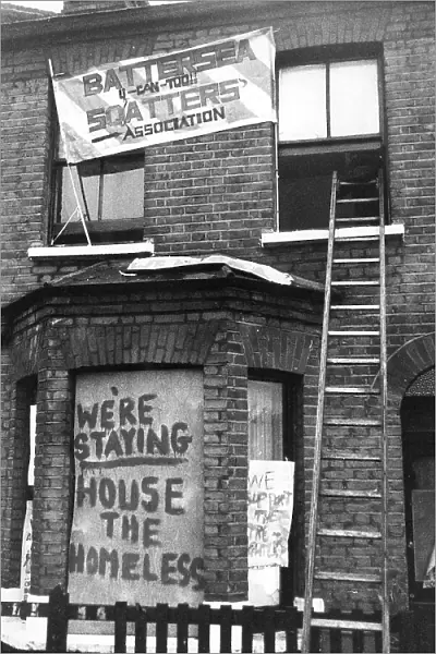 Squatters protest, Battersea, South London