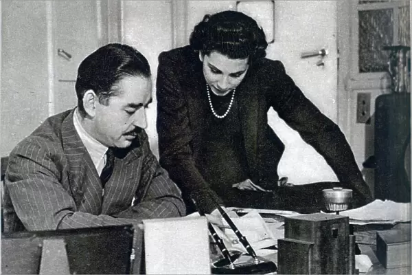 John Snagge and Elizabeth Cowell at the BBC