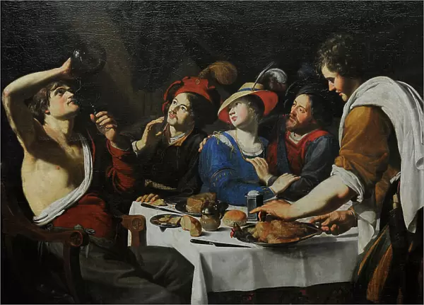 Theodoor Rombouts. Flemish painter. Banquet Scene