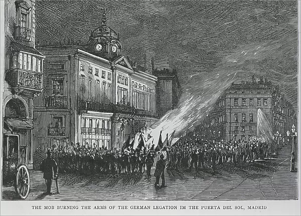 Madrid Mob burns Arms of German Legation