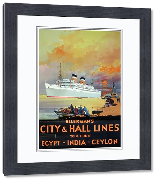 Poster, Ellerman's City & Hall Lines, Suez Canal scene