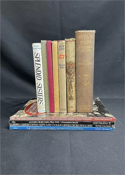 Set of books on steamships and ocean liners
