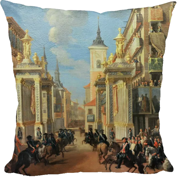 Embellishment of Platerias Street, Charles III enters Madrid