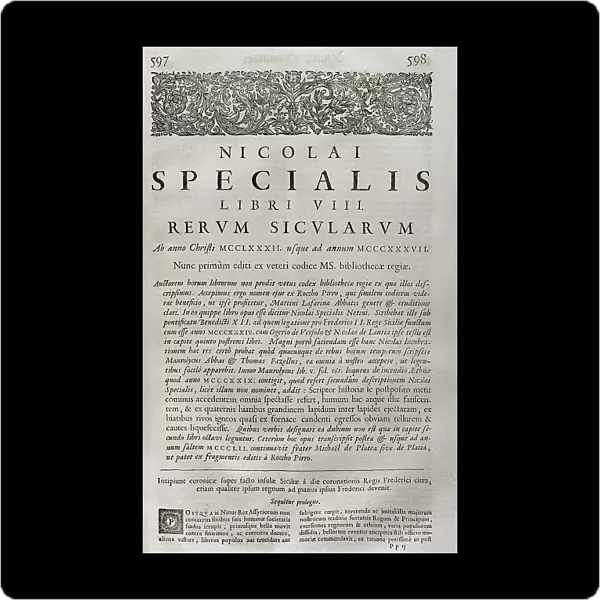 Rerum sicularum libri VIII, by Nicolai Specialis