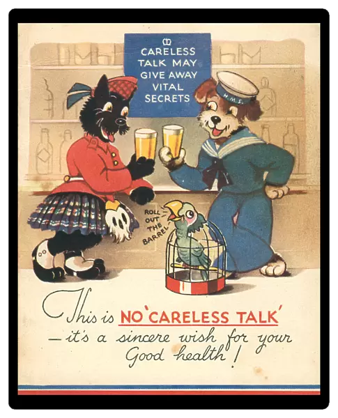 WW2 Greetings Card, No Careless Talk
