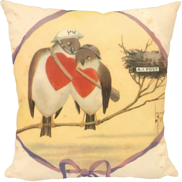 WW2 Valentines Card, Warden Love Birds