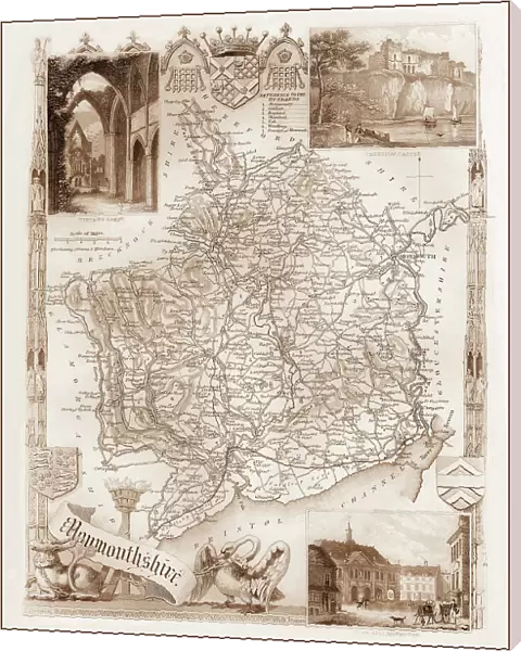 1840s Victorian Map of Monmouthshire