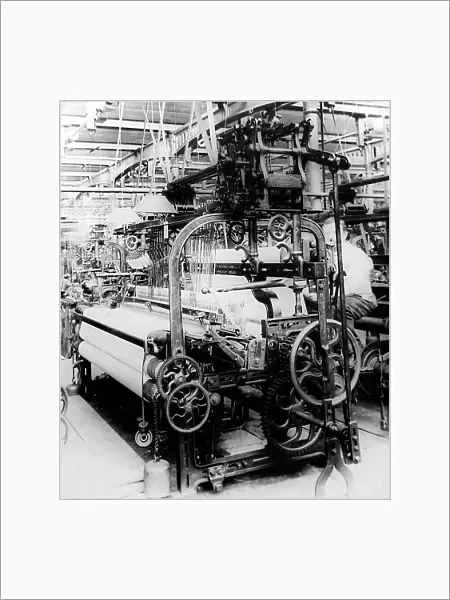 Plain coating loom in a woollen mill in Bradford