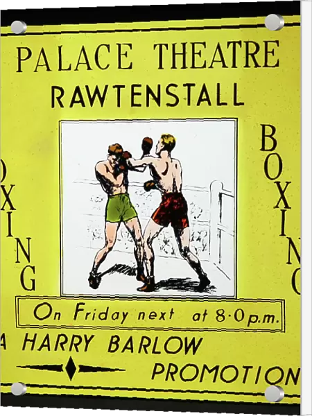 Boxing cinema advertisement, Rawtenstall, 1940s