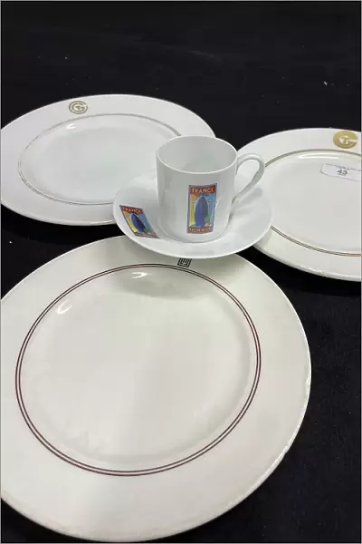CGT Limoges First Class dinner plates, cup and saucer