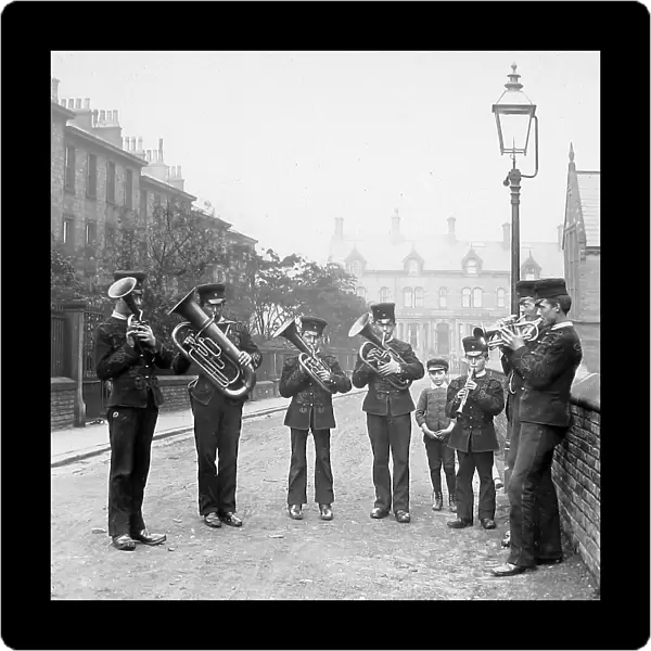 German Street Band in Bradford Victorian period